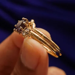 Alexandrite Cluster Ring with Band