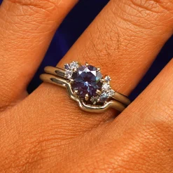 Alexandrite Cluster Ring with Band