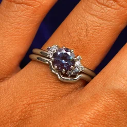 Alexandrite Cluster Ring with Band