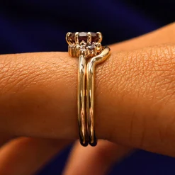 Alexandrite Cluster Ring with Band