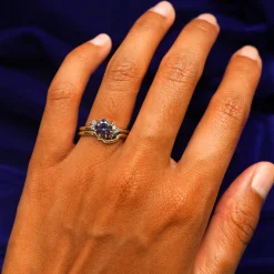 Alexandrite Cluster Ring with Band