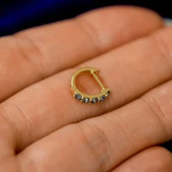 Alexandrite Huggie Hoop