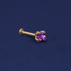 Amethyst Flatback Piercing