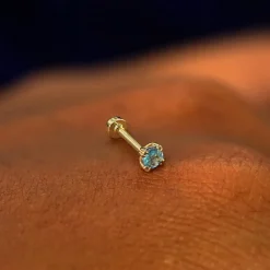 Aquamarine Flatback Piercing