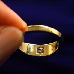 Asscher Moissanite Signet Ring