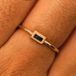 Baguette Salt and Pepper Diamond Ring