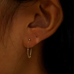 Beaded Essential Chain Loop Earring