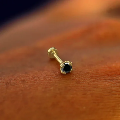 Black Diamond Flatback Piercing