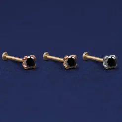 Black Diamond Flatback Piercing