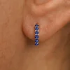 Blue Sapphire Huggie Hoop