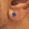 Blue Sapphire Pressure Lock Earring