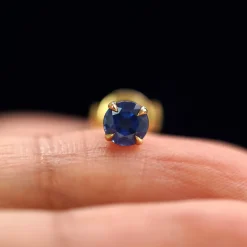 Blue Sapphire Pressure Lock Earring
