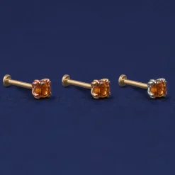 Citrine Flatback Piercing