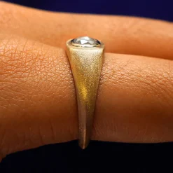 Cushion Salt and Pepper Diamond Signet Ring