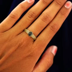 Dark Green Sapphire Pine Ring