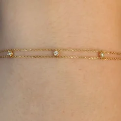 3 Diamond Cable Bracelet