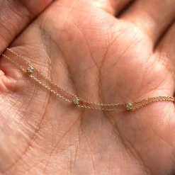 3 Diamond Cable Bracelet