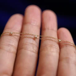 3 Diamond Cable Bracelet