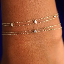 3 Diamond Cable Bracelet