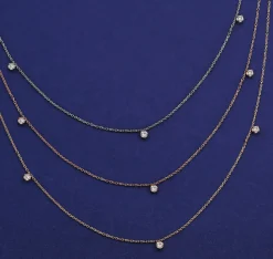 3 Diamond Cable Necklace