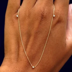 3 Diamond Cable Necklace