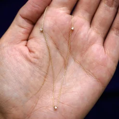 3 Diamond Cable Necklace