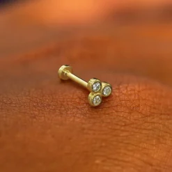Diamond Trio Flatback Piercing