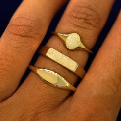 Elongated Puffy Signet Ring