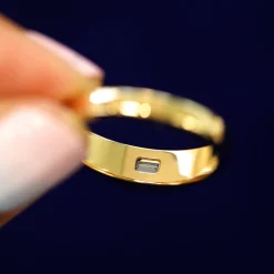 Emerald Cut Lab Diamond Signet Ring
