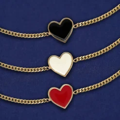 Enamel Heart Bracelet