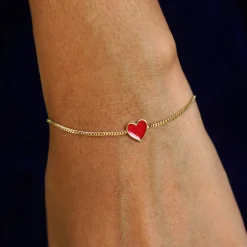 Enamel Heart Bracelet