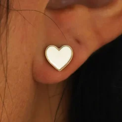 Enamel Heart Earring