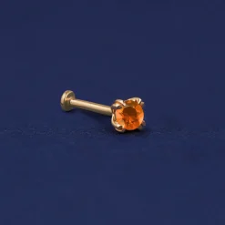 Fire Opal Flatback Piercing