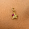 Gemstone 3 Leaves Charm