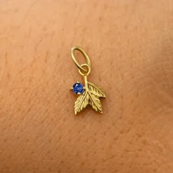 Gemstone 3 Leaves Charm