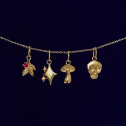 Gemstone 3 Leaves Charm