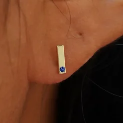 Gemstone Bar Earring