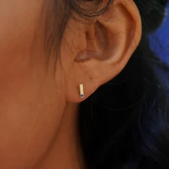 Gemstone Bar Earring