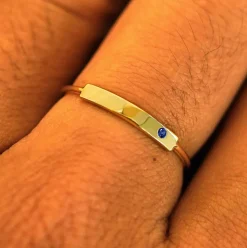 Gemstone Bar Ring