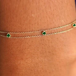 3 Gemstone Cable Bracelet