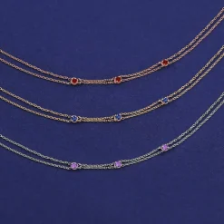 3 Gemstone Cable Bracelet