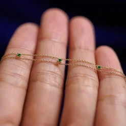 3 Gemstone Cable Bracelet