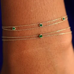 3 Gemstone Cable Bracelet
