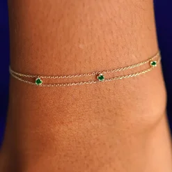 3 Gemstone Cable Bracelet