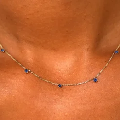 5 Gemstone Cable Necklace