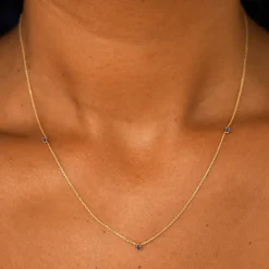 3 Gemstone Cable Necklace