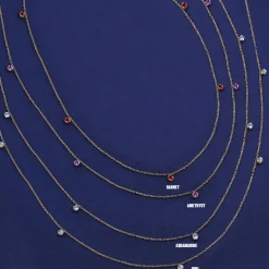 5 Gemstone Cable Necklace