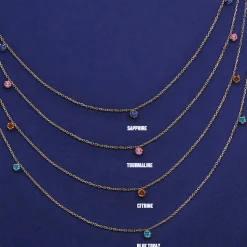3 Gemstone Cable Necklace