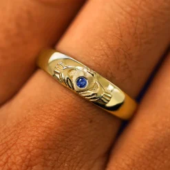 Gemstone Claddagh Band