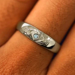 Gemstone Claddagh Band